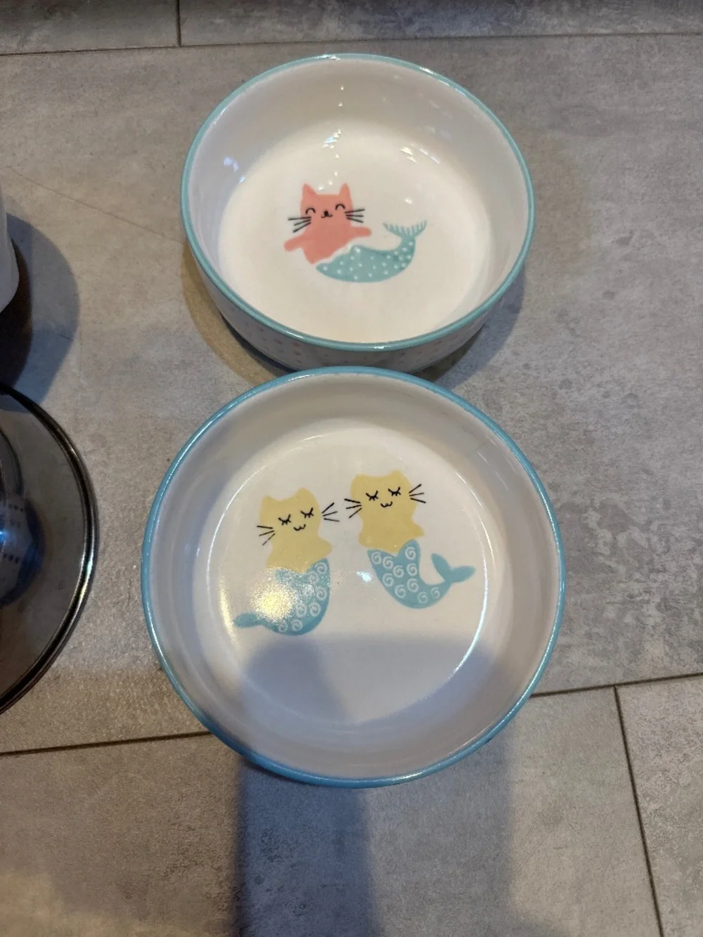 Set of 4 cat bowls